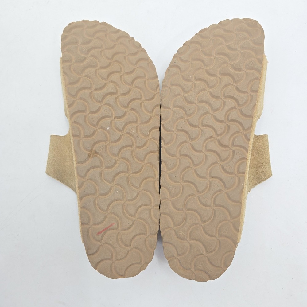 Birkenstock Sandals Size 41 Womens 10 N Arizona Latte Beige Leather Slip On Soft - Picture 11 of 14